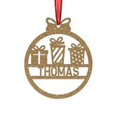 Personalised Christmas Bauble By KreateSquare 950 GSM Double Sided Glitter Xmas Tree Decoration Custom Name Baubles - Christmas Gift Design